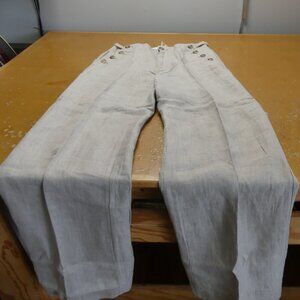 Sundance Oaklee easy pant in tan linen sz 2 31.5 in seam
